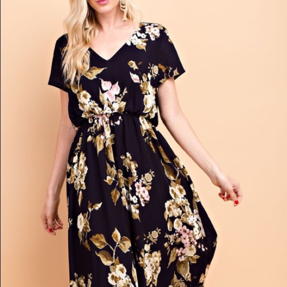 Navy Floral Dress